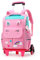 BOUACOUA School Bags Children Trolley Backpack Rolling Backpacks Schoolbag with Six Wheels Climbing Stairs for 6-12 Years Old Students, Pink