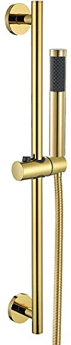 Brausestange 65 cm Duschstange mit Brause 304 Edelstahl Brausestange Verstellbar Duschkopf Stange Wandstange Brausestangenset mit Handbrause und Brauseschlauch,Titanium Gold
