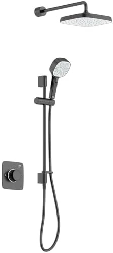 Mira Showers Evoco Mixer Shower Dual Outlet Thermostatic Mixer Shower Featuring HydroGlo Technology Black 1.1967.003
