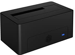 ICY BOX HDD/Hard Drive Docking Station USB 3,0 för SATA 2,5 och 3,5, Klonningsstation och läsare för hårddiskar, Adapter, Extern, Svart, IB-1121-U3