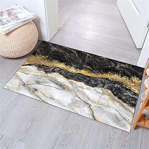 Badematte Rutschfester Badezimmerteppich Absorbierender Badteppich 100x160cm Duschmatte Schnelltrocknende Badematte Home, Badvorleger Rutschfest Waschbar, Bad Teppiche Badezimmermatte Marmoriert