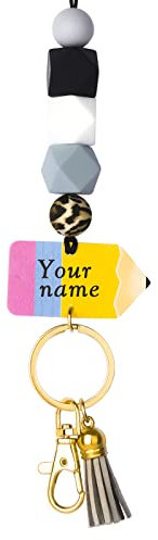 Dinikally Personalisiertes Namens-Lanyard für Ausweis, Schlüssel, Geschenk für Lehrer Wasserdicht Damen