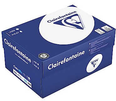 Clairefontaine 2232C - Karton mit 5 Ries Druckerpapier / Kopierpapier Clairalfa, extraweiß, DIN A3, 250g, 125 Blatt x 5, Weiß, 1 Karton