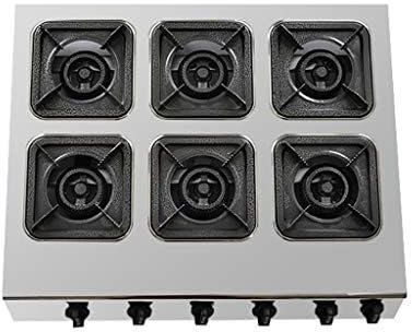 gas hob glass gas hobStainless steel commercial gas stove 3/4/6/8 burners(Color:LNG,Size:6)