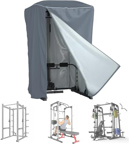 WJYZHM Power Cage Abdeckung, Smith Maschinenabdeckungen, Quat Rack Home Gym Zubehör, Vier Öffnungen, Reißverschluss für drinnen und draußen, universal, staubdicht und wasserdicht,