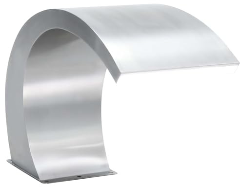 Homgoday Cascata per Piscina con LED in Acciaio Inossidabile, Fontana Decorativa per Laghetto o Piscina, IP68, 15 LED Bianchi, 2m Tubo PVC, 220-240V
