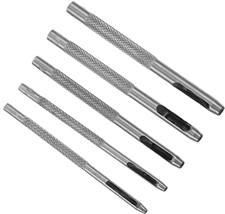 HOMSFOU 5-Teiliges Set Gürtelschlag hohles Stanzwerkzeug -Stanzwerkzeug hole punch stanze Gürtellocher Kreisschlag Ösenausrüstung Lochschneider Gurt Dusche Stanzmesser Stahl