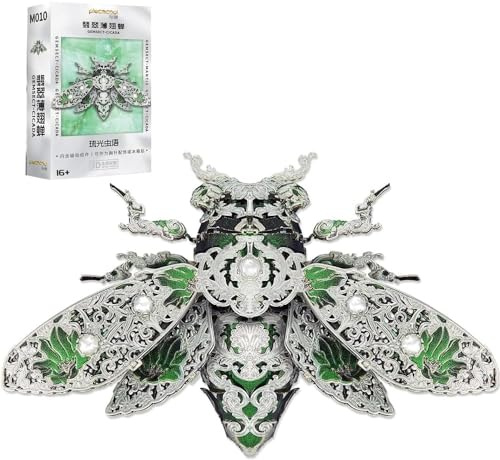 JOMIOD Metall 3D Modellbausatz, DIY 3D Metall Puzzle Kit, 3D Puzzle Insekt Konstruktionsspielzeug Metall Mechanischer Tier Baukasten Geschenk für Erwachsene und Kinder (Zikade)