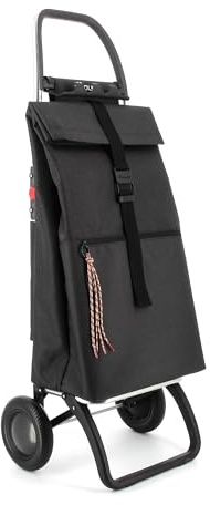 Rolser Big Tweed 2 Wheel Foldable Shopping Trolley - Black