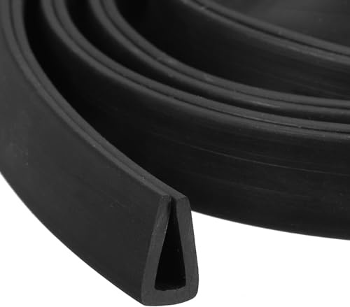 QUARKZMAN kantskydd gummi kantskyddsprofil, 2 meter längd U-profil plast skyddslist kantskydd, platttyp kederband för 3,5–4 mm kanter plåt, (7 mm B x 11 mm H) svart