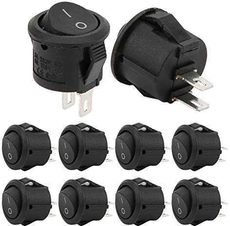 15 mm redondo 10 × 7 × 4 20 piezas interruptor basculante pequeño redondo 2 polos 2 posiciones Kcd11 control industrial pequeño redondo barco interruptor basculante con 16 mm de diámetro