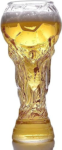 QTANZIQI Set de 2 jarras de Cerveza únicas inspiradas en el fútbol nórdico, Vasos de Cristal de 800 ml para los fanáticos de la Copa del Mundo