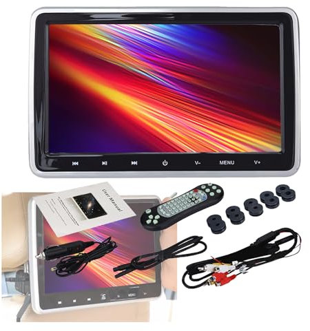 PLABNK Lettore Dvd per Auto da 10,1, Design Portatile E Staccabile, Supporto Dvd/USB/SD, Gioco A 32 Bit con Controller di Gioco, Angolo di Inclinazione Regolabile, per Auto E Bambini,Black