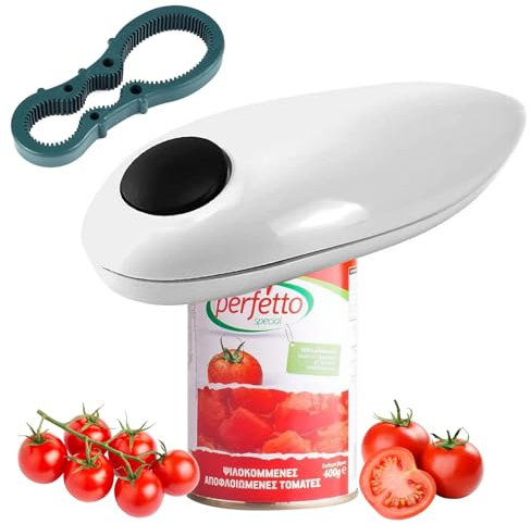 ZIGefofo Ouvre-Boîte Électrique Automatique Une Touche avec Décapsuleur Easy Jar Ouvre Bocaux Electrique Bords Lisses Ouvre-Bocal Électrique pour Cuisine Chefs Femmes Arthrite et Personnes Âgées