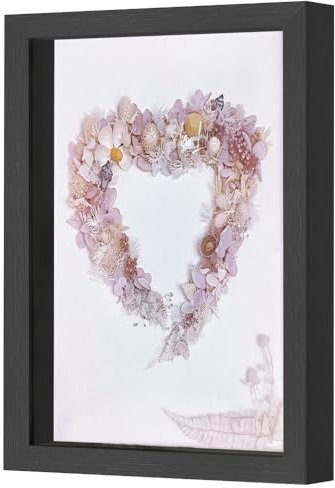 3D Bilderrahmen zum Befüllen, 20 x 25 x 3 cm Holz Rahmen Objektrahmen Shadow Box, Bilderrahmen Tief 3cm Objektrahmen zum Befüllen für Objekte Blumen Hochzeitsgeschenk oder Erinnerungsstücke(Schwarz)