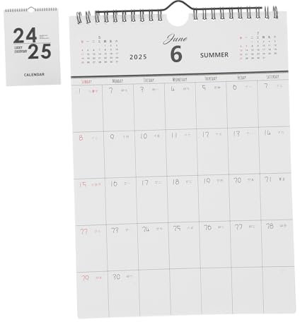 STOBOK Monatlicher Wandkalender Für Büro Und Zuhause Klar Gedruckter Hängender Kalender Mit Großen Tagesfeldern Für Einfache Planung Und Organisation Für