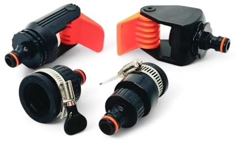 STYYL Wasserdiebe-Set 4-teilig universal Anschluss Adapter Set für Wasserhahn verstellbarer für Wasserhähne ohne Gewinde Hahnanschluss Innen und Außen ideal für Camper Wohnmobil Caravan