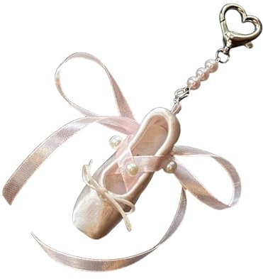 Greabuy Charm-Schlüsselanhänger für Frauen, Schlüsselanhänger, Zubehör, Charm, Ballett, Schlüsselhalter, Zubehör, Mehrzweck, mit stabilem Band, modisches Accessoire für trendige Frauen, Damen,