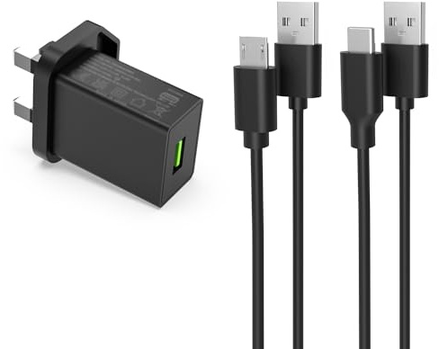 10W Charger Fit for Bose SoundLink, SoundSport, QuietComfort Headphones | 5V 2A Power Supply with USB-C & Micro-USB Power Cables, Replacement Wall Charger Fit for Bose Headsets