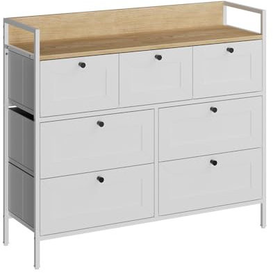 Vicco Kommode Belaro, Weiß, 98 x 85 cm | mit 7 Schubladen, zur Aufbewahrung von Kleidung und Alltagsgegenständen