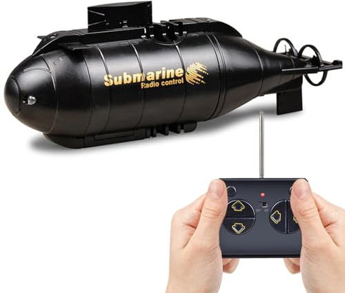 HUAJUN Mini Sottomarino Telecomandato Bambini, 2,4 GHz Barca RC con luci LED 6 Canali, Subacquea Impermeabile Sottomarino, Giocattoli d'acqua RC Elettrici per Piscina Estiva, Regalo Bambini 6-12 Anni