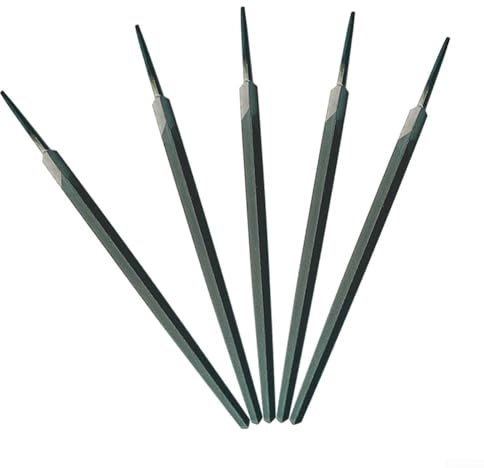 Set di cinque lime triangolari perfette per tagliare finemente la lavorazione del legno e il metallo, ognuna lunga 20,3 cm