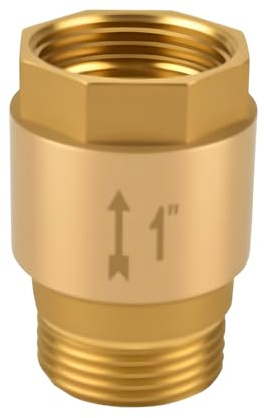 SIGANDG Messing Rückschlagventil,Messing Abwasser Rückschlagventil,Rückflussverhinderer 1 Zoll AG zu IG, 1'' Rücklaufventil,für Wasserleitung, Gartenpumpen,Waschmaschinen