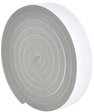 Jectse Door Window Seal Strip, Soft Moldable Light Shielding Gray Weather Stripping with Grid Back Adhesive, for Sliding Casement Hanging Window Doors (1 Roll (Wide Type) 1 Roll x 2m x 3cm)