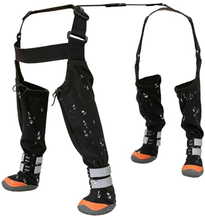 Strapsstiefel Für Hunde, wasserdichte Hundestiefel Mit Hosenträgern, Hundepfoten Stiefel Leggings Mit Reflektierendem Streifen wasserdichte rutschfeste Pfotenschützer Für Kalte Jahreszeit, Schnee
