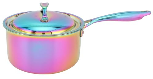 MAMJENNI Pentola per il latte, Design con maniglia singola, Anti-calcare, Anti-Scivolo, Calibro grande, Acciaio inossidabile 304, Per piano cottura a induzione, Fornello elettrico (Blu)
