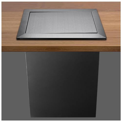 FBHFSUIEF Cestino for la spazzatura incassato, cestino for da incasso sul piano di lavoro, for cucina con scivolo, for in acciaio inox coperchio oscillante, cestini for scrivania in ufficio