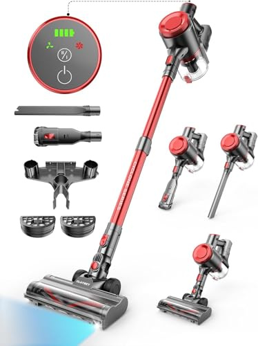OLAYMEY Cordless Vacuum Cleaner Powerful 45Kpa - 50Mins Rechargeable Handheld Self-Upright Cleaners Lightweight Stick Vacuums