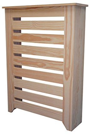 Copri radiatore in legno. In crudo per decorare. Pino massiccio. Dimensioni: 66,5 x 20 x 92 cm. Controlla all'indirizzo info@greca.info