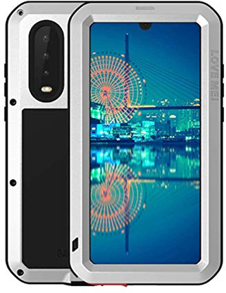 Hwota Huawei P30 Lite wasserdichte Schutzhülle, stoßfest, wasserdicht, staub-/schmutz-/schneefest, Aluminium-Metallhülle, strapazierfähig, grobs, Schutzhülle für Huawei P30 Lite (Silber)