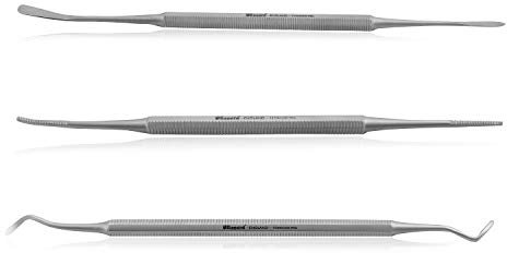 Blizzard Premium Double-Ended Tool Kit aus Edelstahl enthält Feile, Reiniger und Lifter zur Reinigung und Pflege von eingewachsenen Zehennägeln, 3-teilig Schwarz