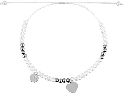 StarAppeal Herz Freundschaftsarmband, Liebe, Herz Armband mit Perlen, Größenverstellbar, Mädchen, Damen Armband, Handmade