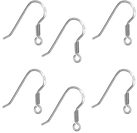 My-Bead 3 Paar Ohrhänger Ohrhaken 18mm 925 Sterling Silber nickelfrei hypoallergen Fischhaken Schmuckherstellung basteln DIY