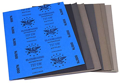 POWERTOOL - Papel de lija (2 unidades, resistente al agua, húmedo o seco, para muebles, joyas, manualidades, pulido, madera y acabado de metal (2000 #)