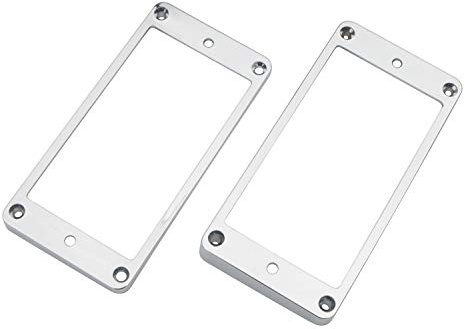 Pxyelec Humbucker-Tonabnehmer-Befestigungsringe für E-Gitarre, Kunststoff, chromfarben, 4 mm hoch, 2 Stück