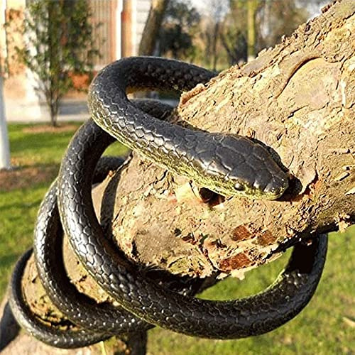 LANTING Serpiente de Goma Realista Falsa 130cm Juguete | Modelo TPR flexible para ahuyentar pájaros y plagas en jardín. Accesorio con bromas y adorno para decoración halloween.