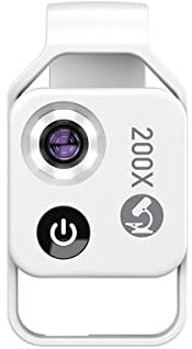 ZTBH Mikroskop-Zubehör-Kit 200x tragbares Mikroskopobjektiv Mikroskopische Objektträger (Color : White with CPL)