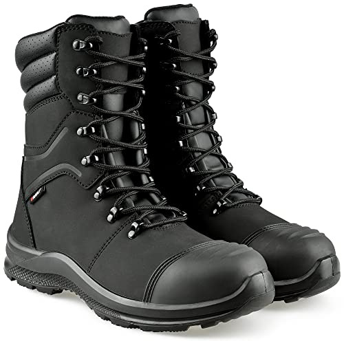BWOLF Hummer Bottes de Travail d'hiver pour Homme - Résistantes à l'eau et à l'huile - Antidérapantes - avec Technologie de préhension 4x4, Noir, 43 EU