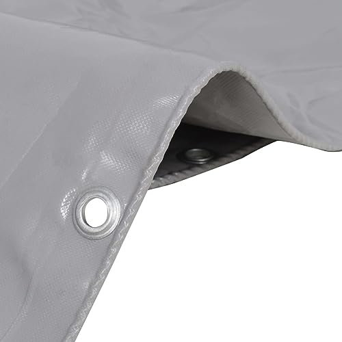 Abdeckplane, XIAOGUANG Gewebeplane, Plane Wasserdicht, Abdeckfolie, Bauplane, Tarpaulin, Allzweckplane, Gartenplane, Zeltplanen, 650 g/m² 4x4 m Grau