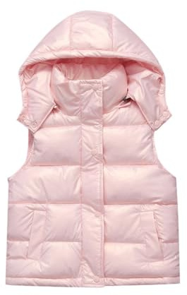 ACMEDE Gilet à Capuche bébé Fille Garçon 1-9 Ans,Veste Hiver Manteaux Doudoune sans Manche Enfants Gilet Blouson sans Manche Garçon Fille Hiver Deux Poches Léger Coupe-Vent Chaud