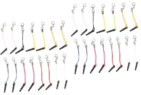Gatuida 30stücke Teiliges Charm Strap Mit Staubschutzsteckern Und Karabinerhaken Bunte Handy Lanyards Für -Dekoration Schlüsselanhänger Und