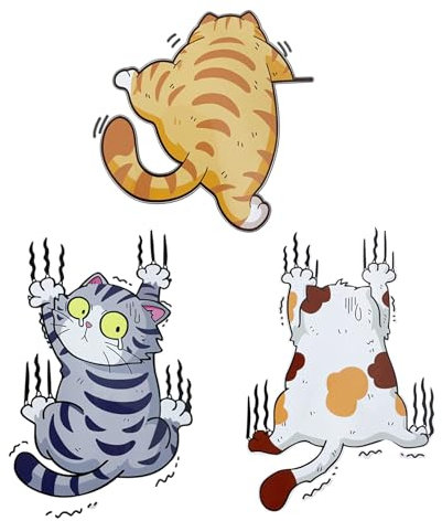 JRYGAC Cartoon Katze Auto Sticker, 3 Stück 3D Autoaufkleber Lustige Katze Lustiger Stoßfänger Aufkleber Tier Aufkleber, Scratch Car Stickers Graciosas Decoración Autoadhesivas Decoración para