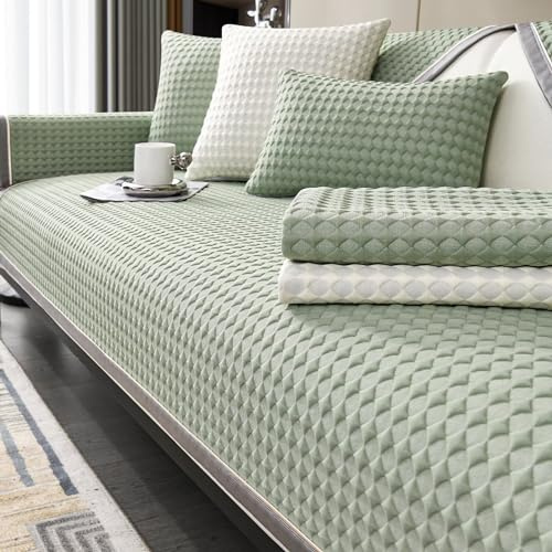 Generisch Sofa Überzug, Sofa Überwurfdecke, Couch Überzug Sofaläufer, Sofadecken für Sitzfläche, Sofaschoner rutschfest, Sofa Schoner, Anti Slip Sofa Cushion, Decke für Sofa, Grün, 70 * 120CM