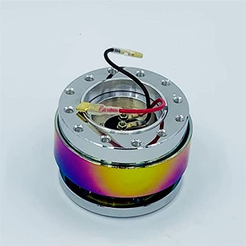 QASULER Universal Aluminium Racing Lenkrad Snap Off Quick Release Hub Adapter Boss Kit Auto Sport Lenkrad Lenkradkupplung(Neo Chrome)