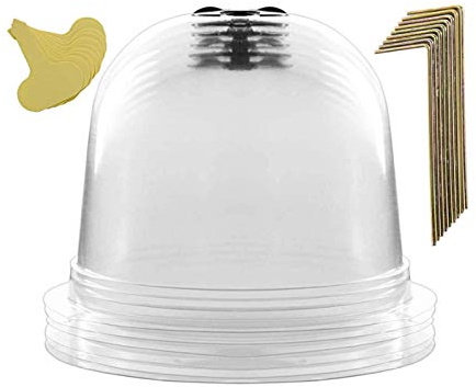 MCDSAJ Lot de 6 Housses de Protection pour Plantes Réutilisées, 10 Pouces, Cloches Transparentes pour Cloche de Jardin, Mini Serre avec étiquettes de Plantes, Cloche en Plastique pour