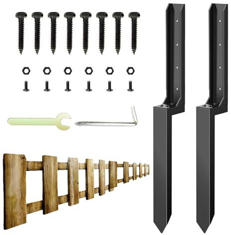 Heavy Duty Fence Post Repair Stakes | 2X Thickened Metal Fence Stakes - Quick Fix Repair Bracket, Solid Post Stabilizer for Outdoor